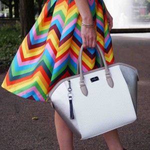 Bag at You - Fashion Blog - Paul's Boutique bags - Tassen - Colorful skirt and white bag